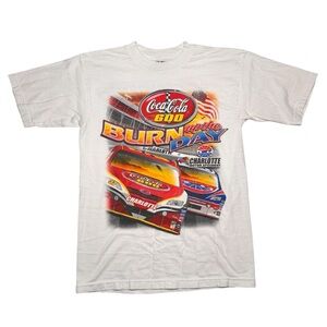 Bay Side Coca-Cola 600 Charlotte Speedway Racing T-Shirt Men Med White Made USA